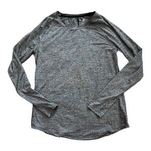 Champion Gray Heathered Long Sleeve Tee L